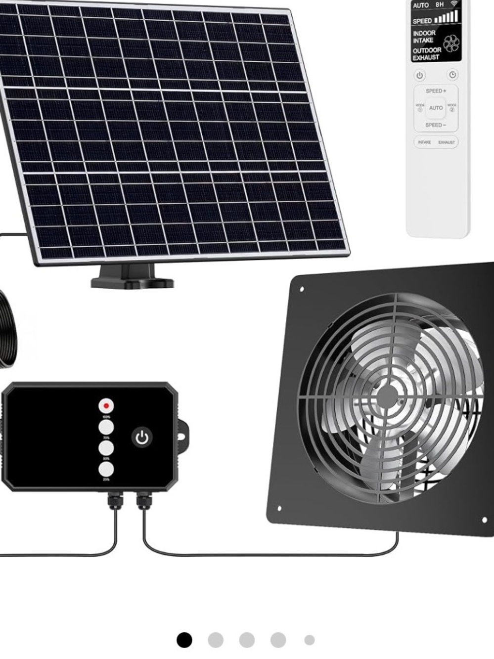 15W Dual Solar Fan Programmable Remote Aluminium